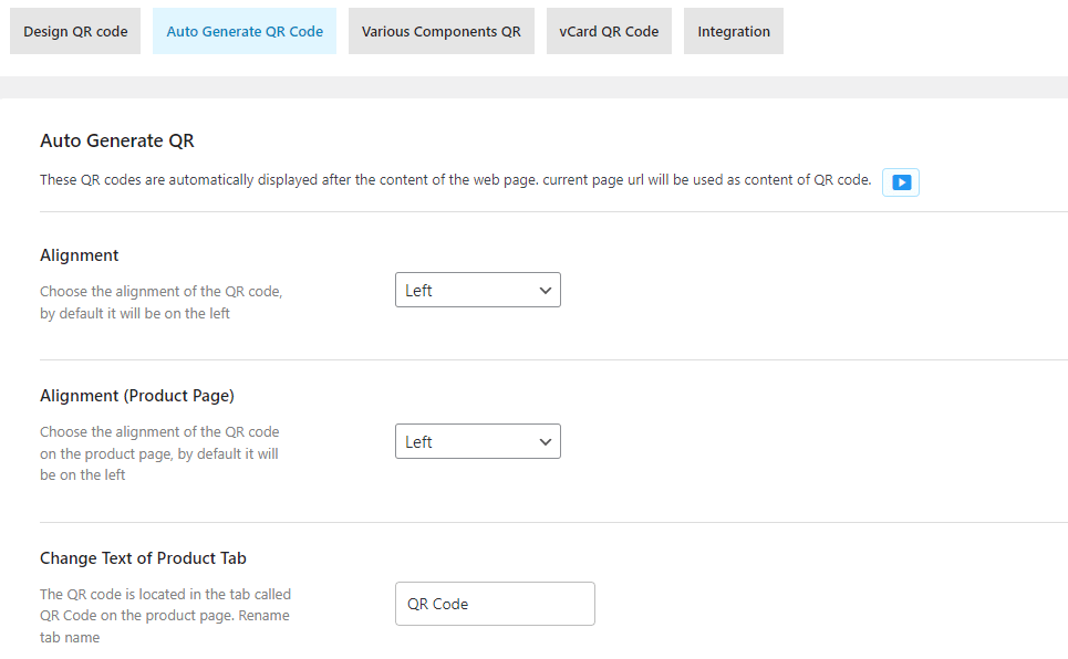 Auto generate QR code
