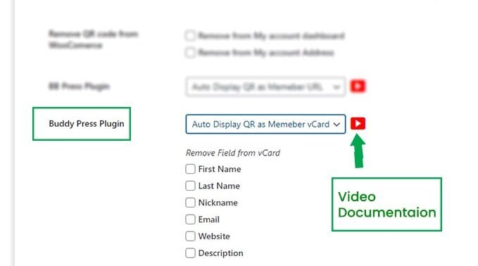 QR code for BuddyPress plugin