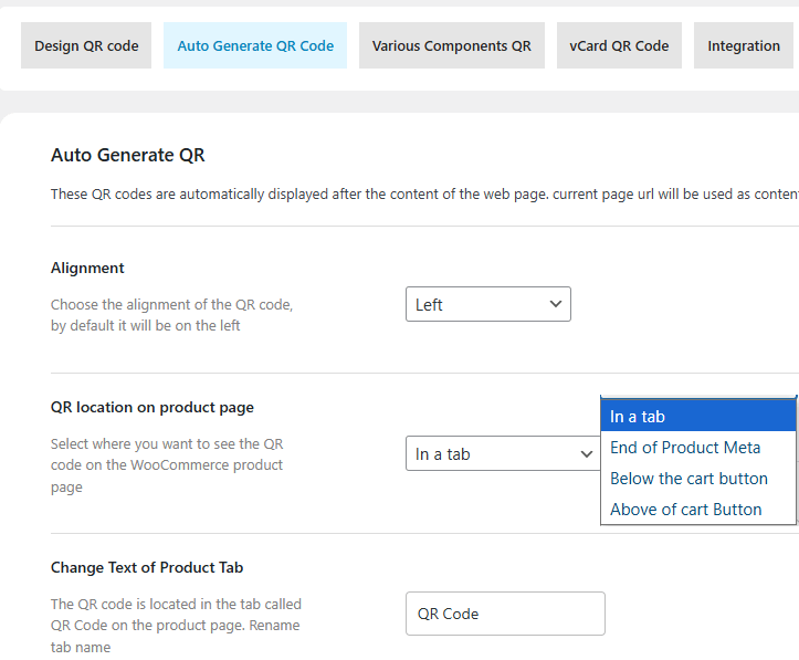 WooCommerce Product QR code Location